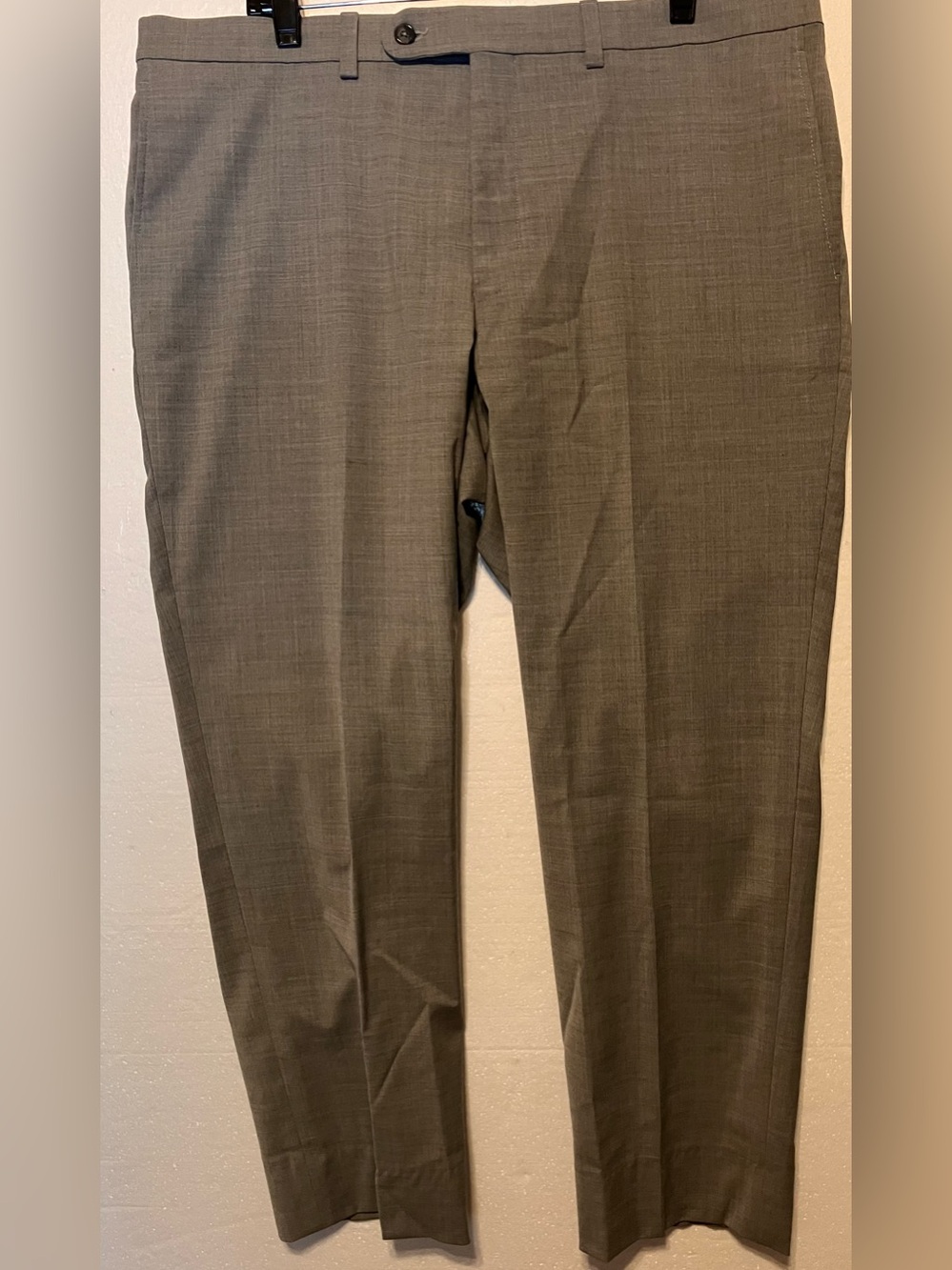 Men's Jack Victor Riviera SZ 38 Dress Pants in Olive Brown - Classic Flat Front